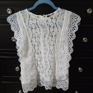 Elegant White Lace Top